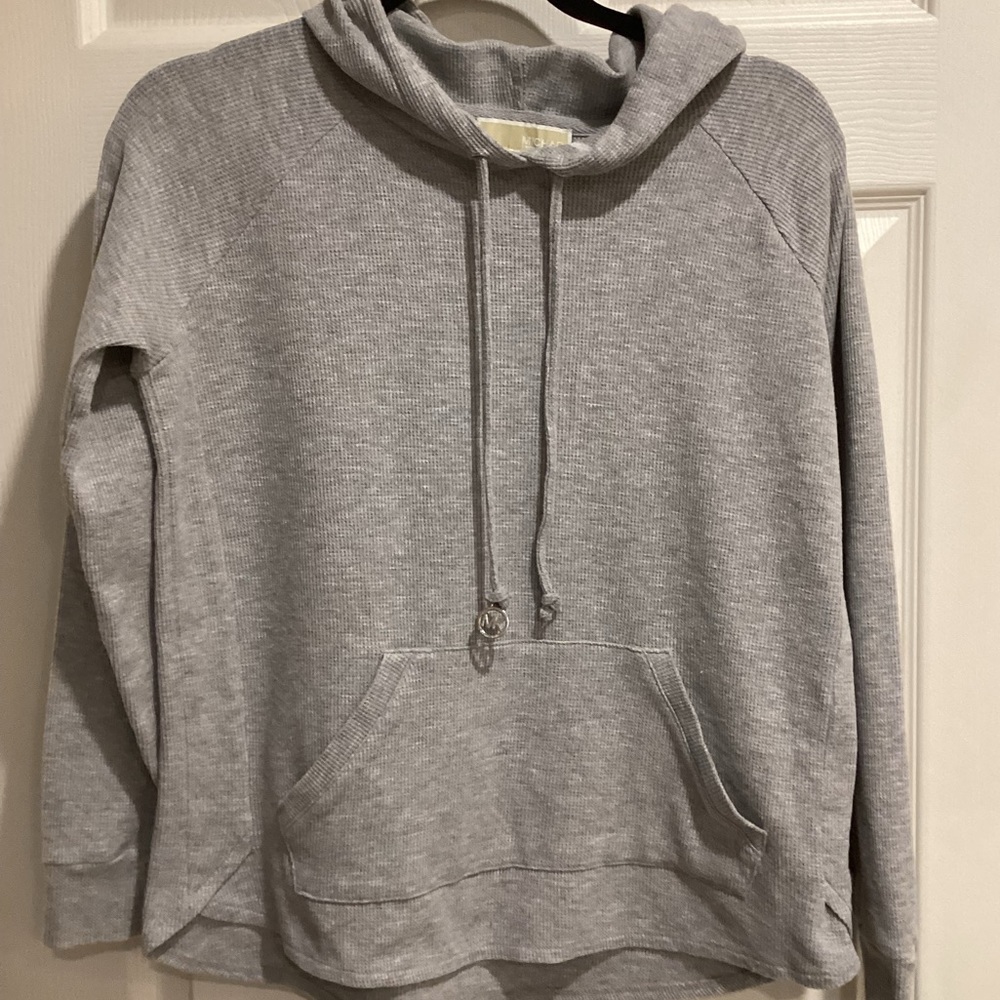 MICHAEL Michael Kors Women’s Waffle Knit Shirttail Hoodie, Size S